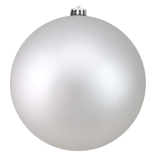 8" Matte Silver Shatterproof Christmas Ball Ornament